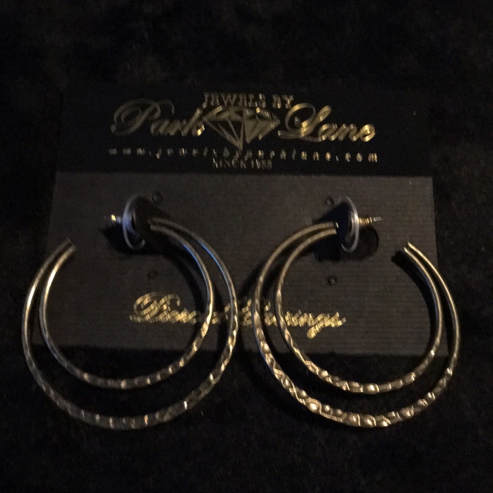 Park Lane gold tone pierced double hoop earrings in original box